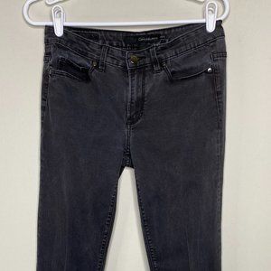 Calvin Klein Denim Jeans Women's 28 6 Low Rise Straight Leg Faded Black Casual